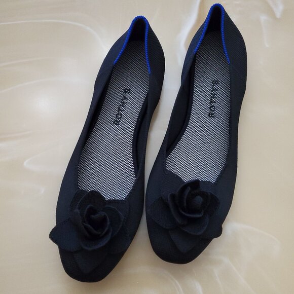Rothy's The Petal Square Women's Slip On Flat in Black Size 12 - Picture 2 of 12